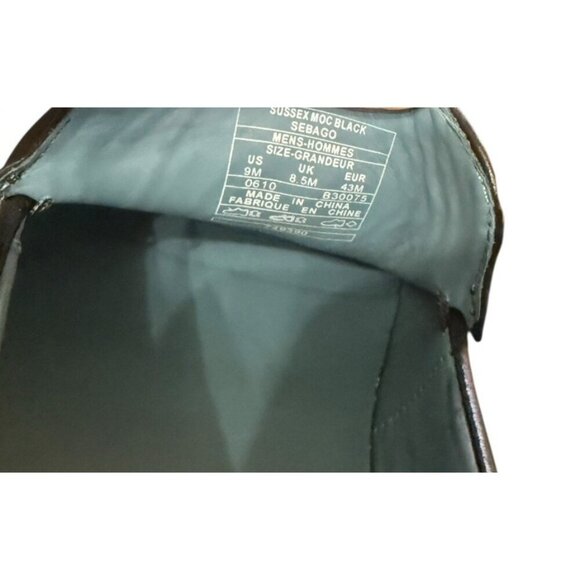 Sebago Sussex  Moc Toe Men's 9 M Black Leather Slip On Dress Loafers Made In USA - Picture 12 of 12